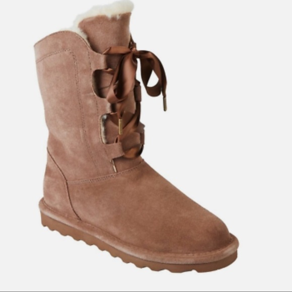 BEARPAW Taylor Suede Water & Stain Repellent Never-Wet Boots Cocoa Brown size 7 - Picture 1 of 9